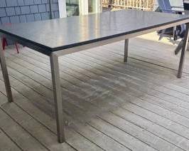 Indoor/ Outdoor Room & Board Parson Table - Mesabi Granite Top
