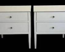 Two Crate & Barrel Traditional White Side Tables