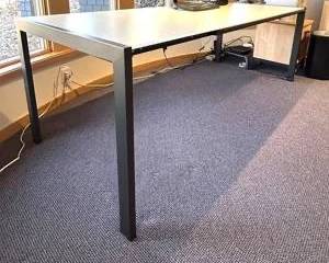 Room & Board Opla Tempered Extension Glass Table with Graphite Legs