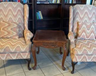 Chairs 43”x27” side table 23”x23”