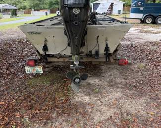 ***Available for presale*** Fisher 16ft boat with a 2010 Mercury 50, the boat has sat for a couple of years. The motor cranks but will need new fuel before starting. Per the mechanic that changed the ignition switch the motor does not appear to have been ran much. The wood floor is soft. $3200