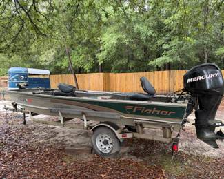***Available for presale*** Fisher 16ft boat with a 2010 Mercury 50, the boat has sat for a couple of years. The motor cranks but will need new fuel before starting. Per the mechanic that changed the ignition switch the motor does not appear to have been ran much. The wood floor is soft. $3200