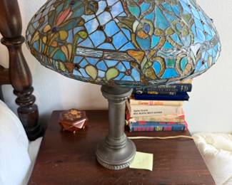 vintage leaded glass lamp $200