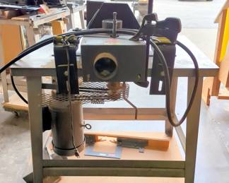 LA Weaver Industrial Shaper With Baldor Power Feed, Powers On, On Metal Table With Wheels 