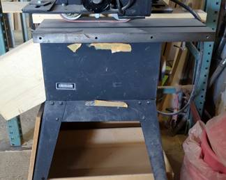 Table Saw Set Up For Dado With Power Feed, Powers On