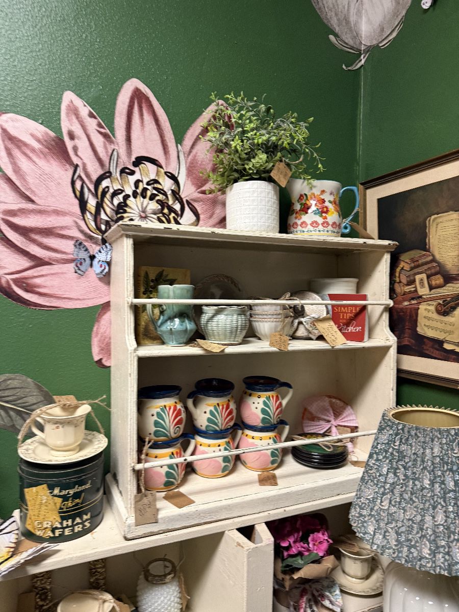 Vintage style ceramic mugs, pitchers, hand painted pottery