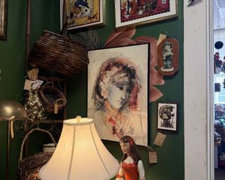 lamps, vintage art pieces, lamps, figurines