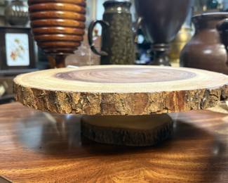 Wood Slice cake plate or stand 