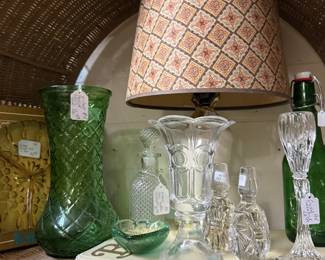 vases, lamp, candlesticks