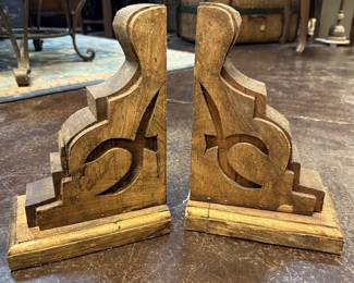 Decorative carved corbels (can hang on a wall or be used as large heavy bookends)