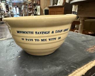 Vintage Monmouth Pottery stoneware mixing bowl