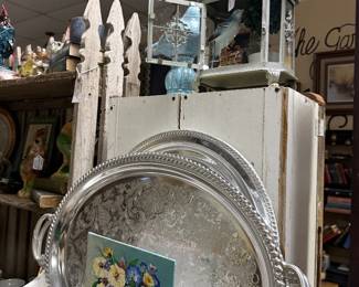 large silver plate serving trays 