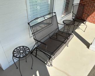 Outdoor Metal Glider, Chair, Side Table, Plant Stand