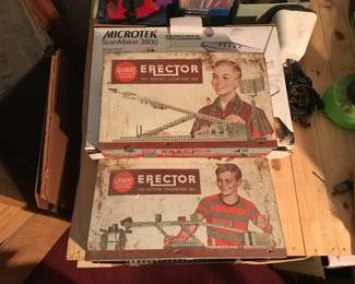 Two erector sets, lots of pieces but incomplete 