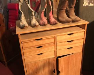 Craft cabinet and boots