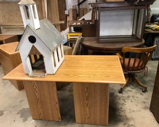 Church mailbox, work table, open on back