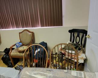 Vintage chairs.  Rugs. 