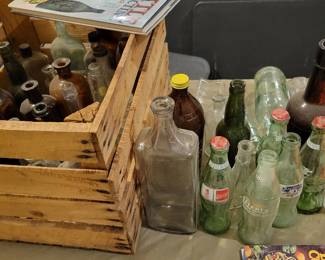 Vintage bottles.  Some soda bottles 