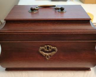 Vintage tea caddy with key