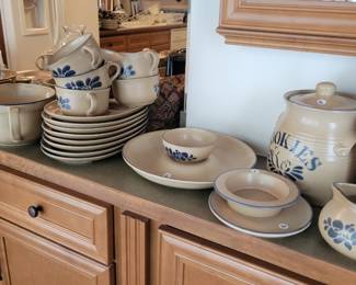 HUGE collection of Pfaltzgraff folk art dishes and serving pieces 