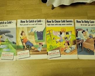 Set of 4 Walt Disney and Kleenex posters for movie 