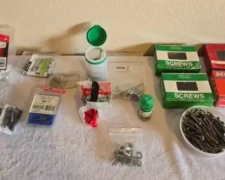 Mystery Lot Oof Screws, Nails, Nuts, Bolts  More