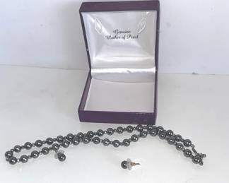 Pearl Necklace  Matching Earrings