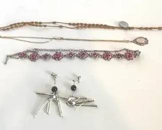 Three Necklaces  Pair of Earrings