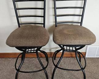 Two Metal Swivel Bar Stools