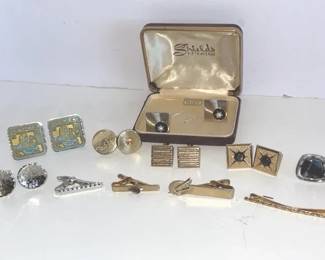 Vintage Cuff Links  Tie Clips