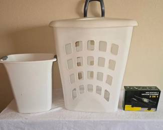 Laundry Hamper, Garbage Can, Air Duster  Three  One Vacuum Cleaner