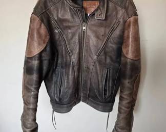 Mens Size 44 Brown Leather Jacket
