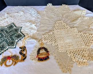 Handmade Doilies  Christmas Ornaments