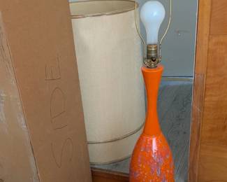 Vintage Mid Century floor lamp with box and shade