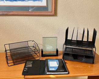  ScanDisk Limited Black Leather Portfolio- Glass Photo Frame-  Metal Mesh Desk Organizer