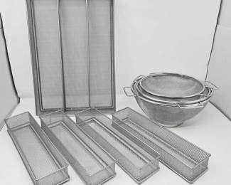 Mesh Drawer Organizers Set 16x11 Tray 12x3 Bins Nesting Strainers Kitchen Storage-