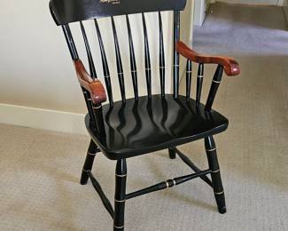  Henry Ford Hospital Detroit Windsor Captain Arm Chair Black Wood Gold Accents