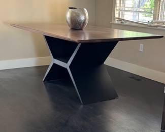 Arhaus Jacob Walnut Dining Table w/ Iron Vertex Base 72” x 42” 
