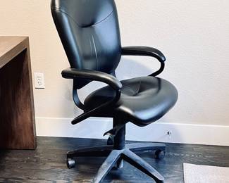  Executive Black Office Chair by the HON Company-Adjustable Swivel, Rolling Caster - Mid Century Modern