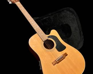  Washburn Dreadnought Acoustic Electric Guitar Wood Cutaway Vintage EQ400