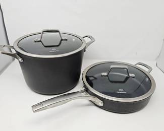  Calphalon 10" Saute Pan w/ Lid + 8 Qt Stock Pot w/ Lid Stainless Cookware Set