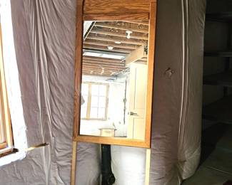  Oak Dresser Mirror Arched Top Attaches to Dresser 26x37 Wood Frame