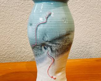 Mike Taylor Handcrafted Pottery Vase Ceramic Signed Artisan Studio Art - Contemporary 10 Inch