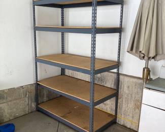 Industrial Metal Wood 5 Shelf Storage Rack Unit Heavy Duty Garage Workshop 72in