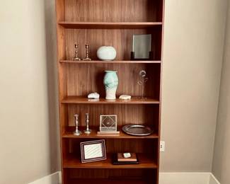 Mid Century Modern Wood Bookcase 35” x 11” -Shelving Unit Adjustable Shelves-