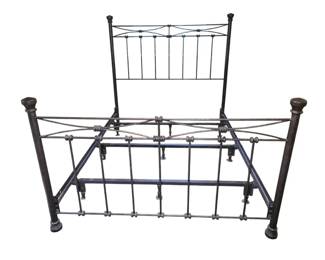 Rustic Brown Finish Queen Bed