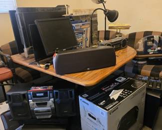 New in box Cannon PIXMA MX922 Printer, Boombox, Desk Lamps