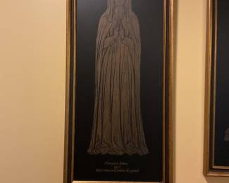 Titled Margaret Paris - brass rubbing 