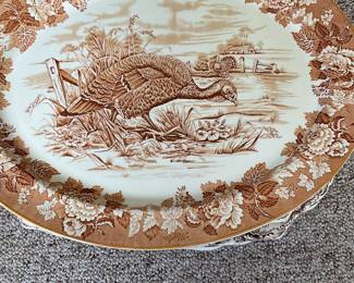 Mustard colored Turkey Platter woods Burslem 