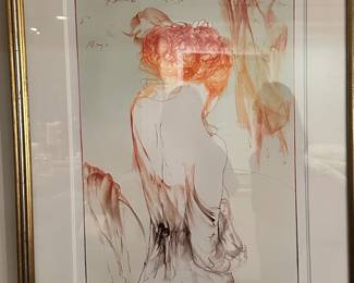 Guilherme De Faria "Woman", Signed Lithograph.